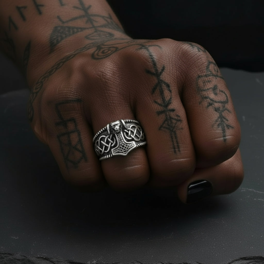 The Titanium Mjolnir Ring – Ancient Tribal - Accessories, Apparel